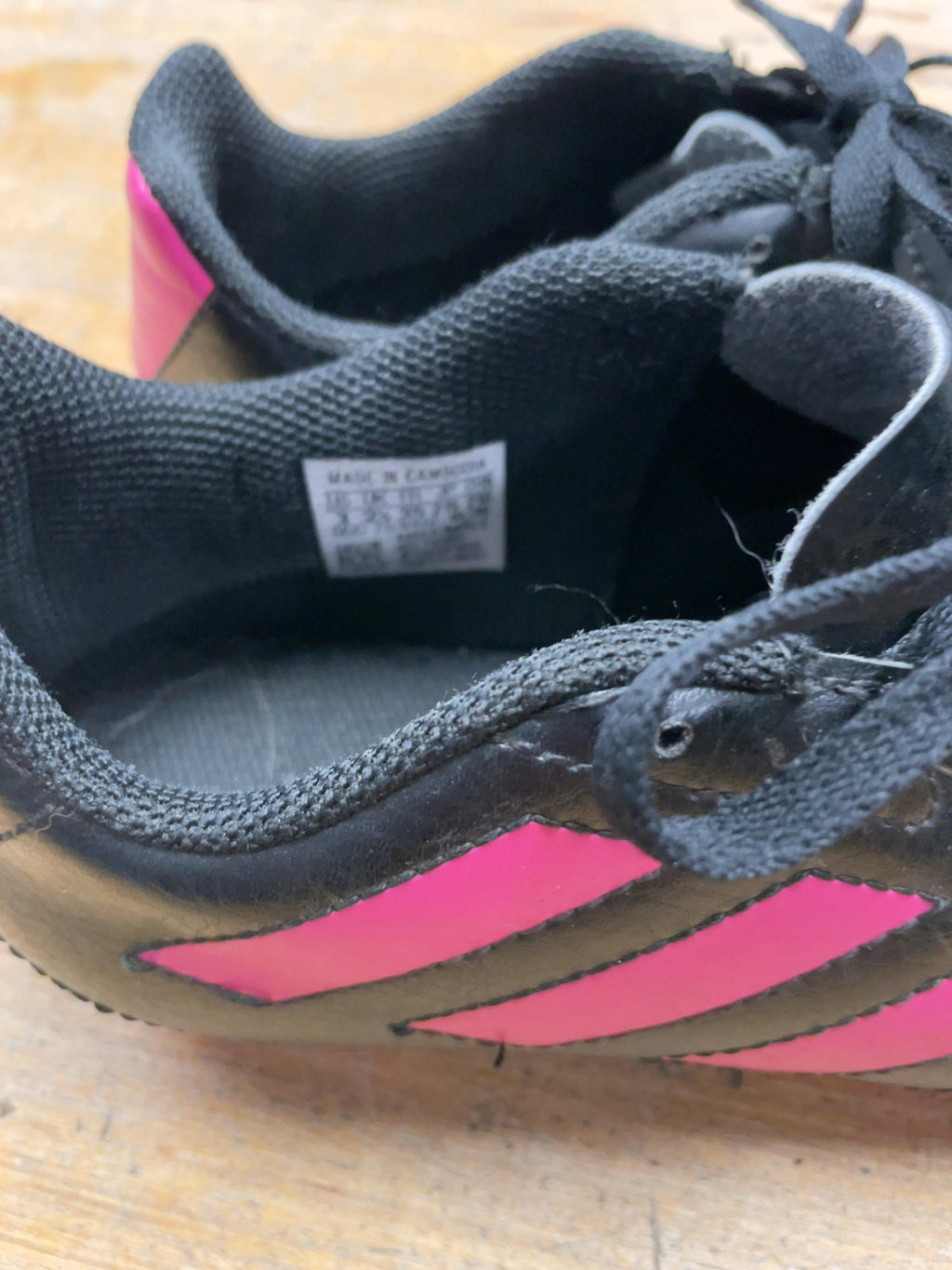 Adidas Soccer Cleats Size 3 Black/Pink