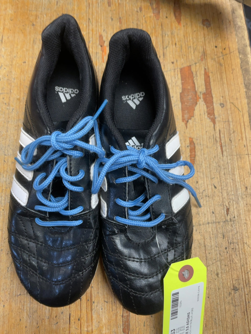 Adidas Soccer Cleats Size 3.5 Black/White/Blue