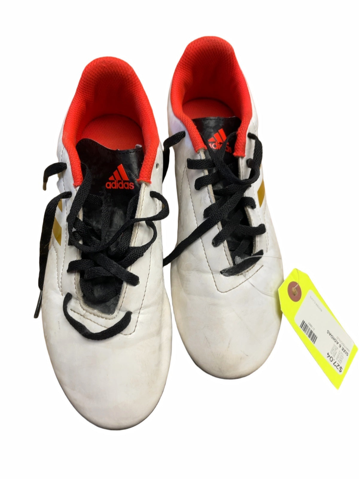 Adidas Soccer Cleats Size 6 White/Gold