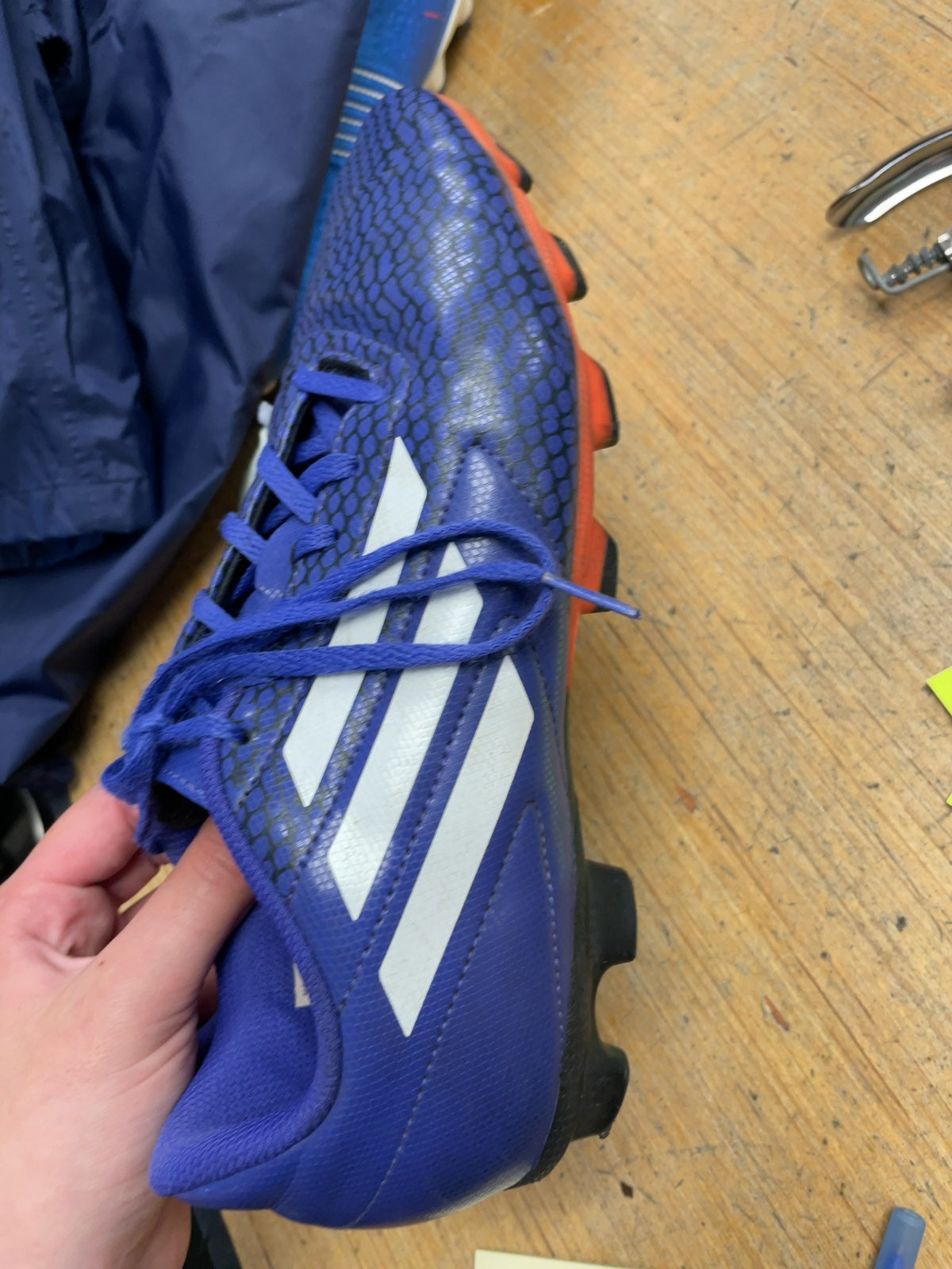 Adidas Soccer Cleats Size 8 Blue Snakeskin Pattern