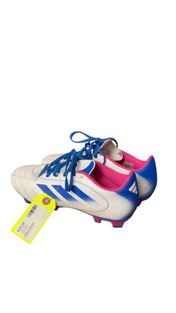 Adidas Soccer Cleats White/Blue/Pink Size 8