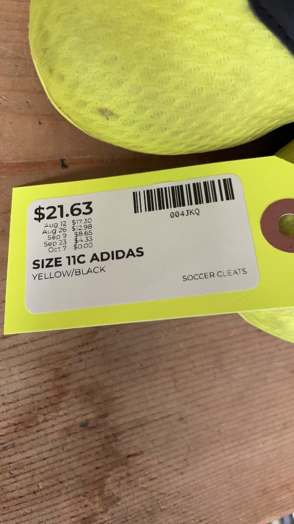 Adidas Soccer Cleats Yellow/Black Size 11C