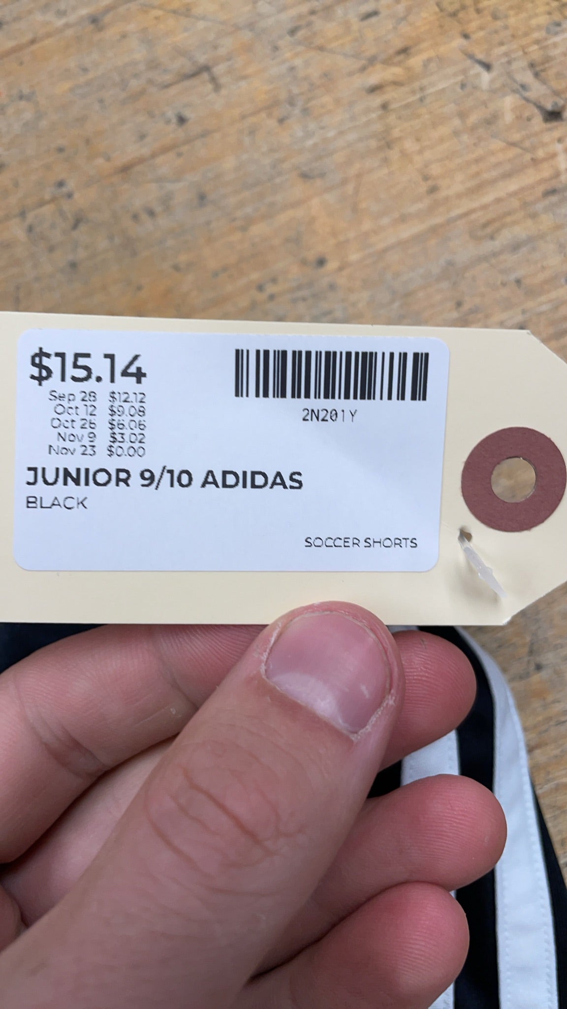 Adidas Soccer Shorts 9-10Y Black