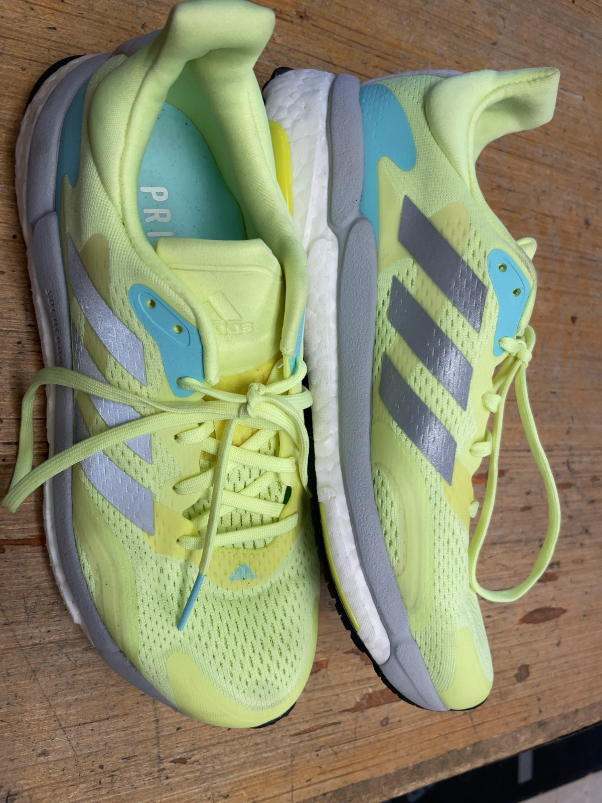 Adidas SolarGlide 3 Size 8 US Neon Green Running Shoes