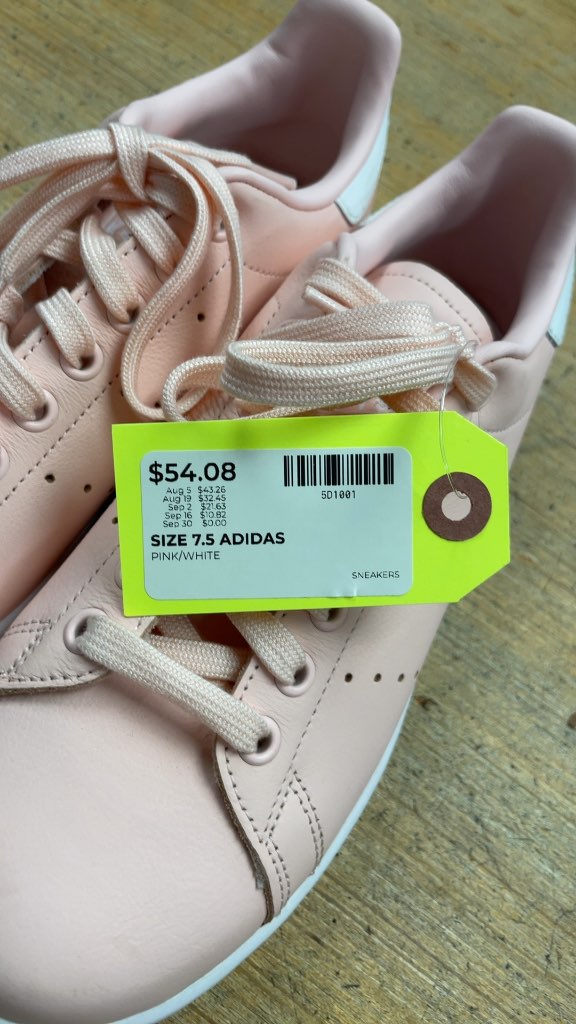 Adidas Stan Smith Pink/White Sneakers - Size 7.5
