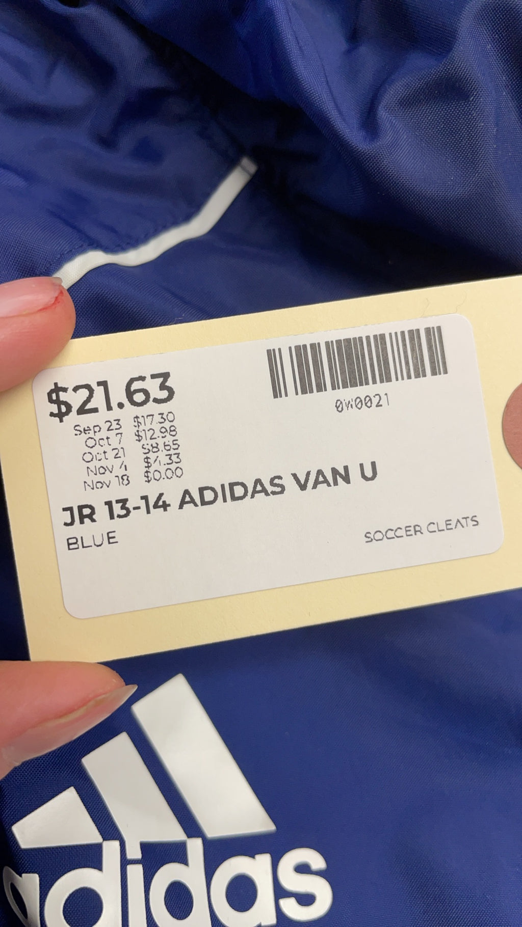 Adidas Van U Academy Youth L (13-14Y) Soccer Windbreaker Jacket