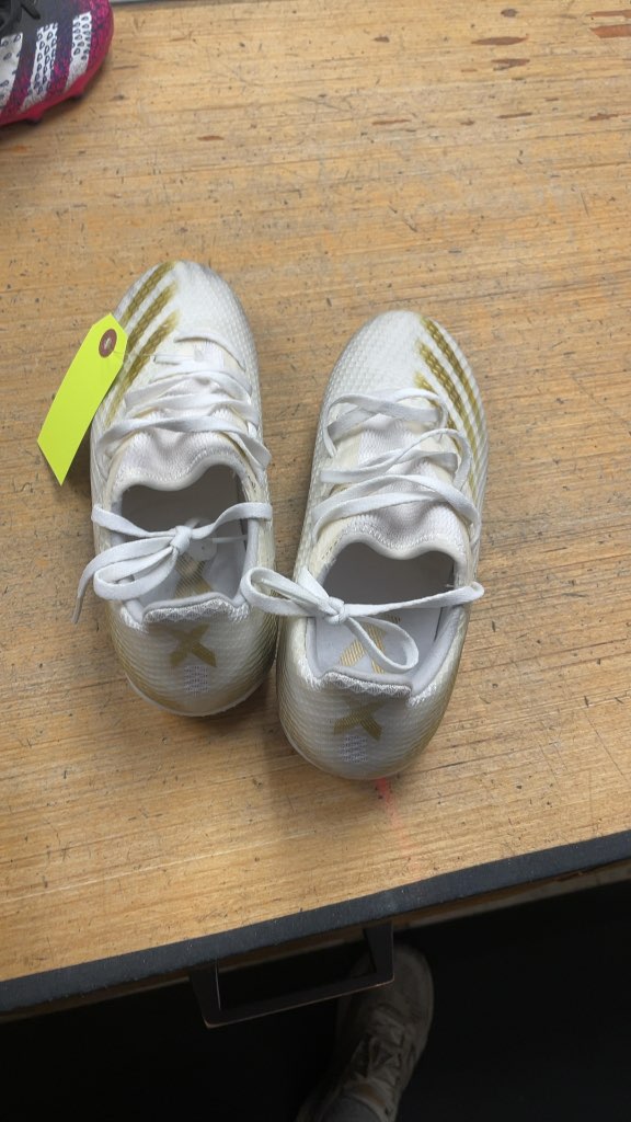 Adidas X Ghosted.3 Soccer Cleats - White/Gold - Size 6