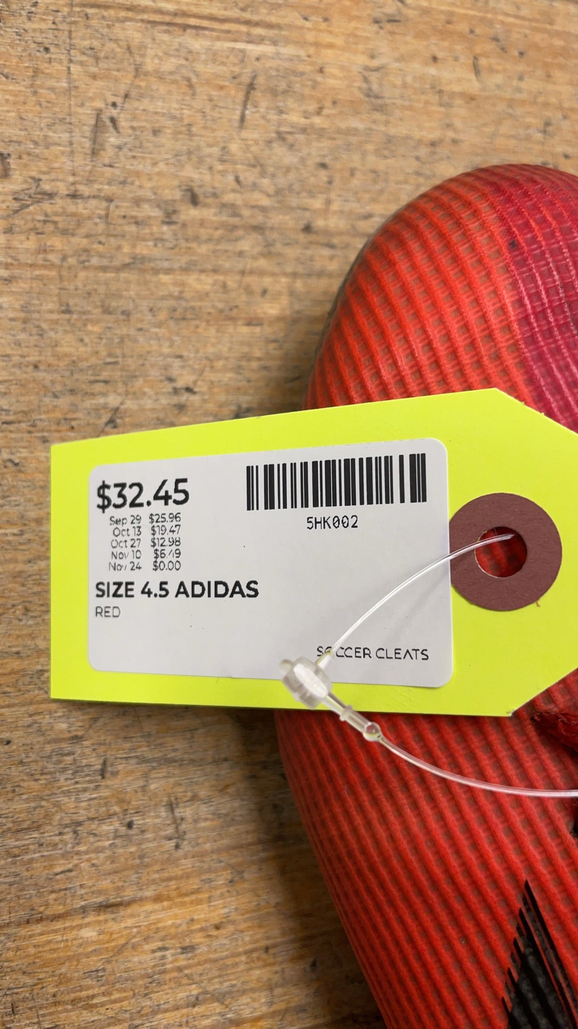 Adidas X Soccer Cleats Size 4.5 Red