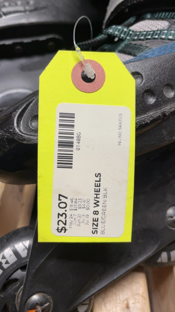 Aero Wheels Inline Skates - Size 8