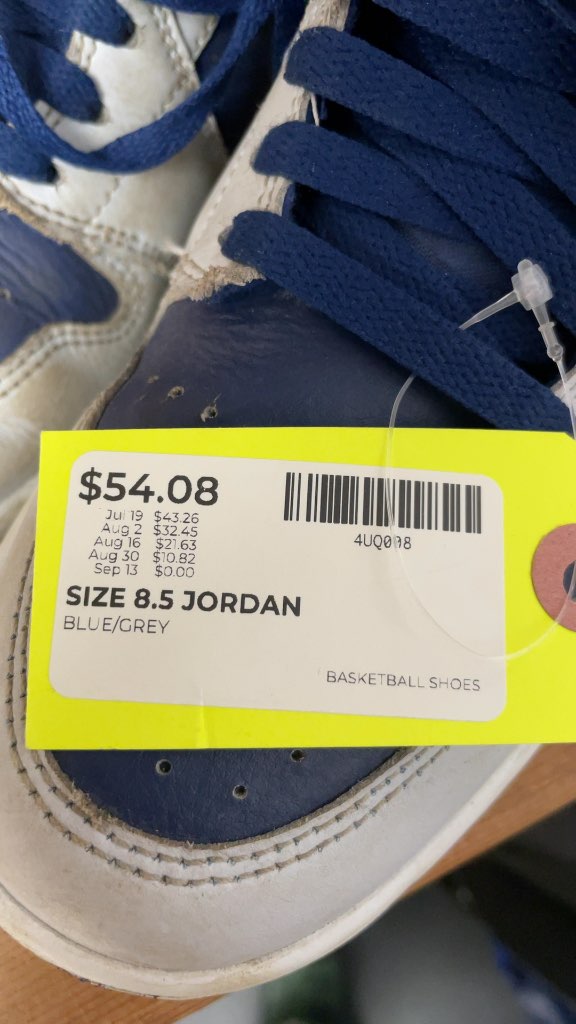 Air Jordan 1 Mid Basketball Shoes - Blue/Grey - Size 8.5