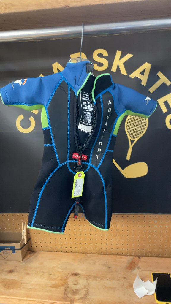 Aquasport Kids' Wetsuit - Size 2 - Black/Green/Blue