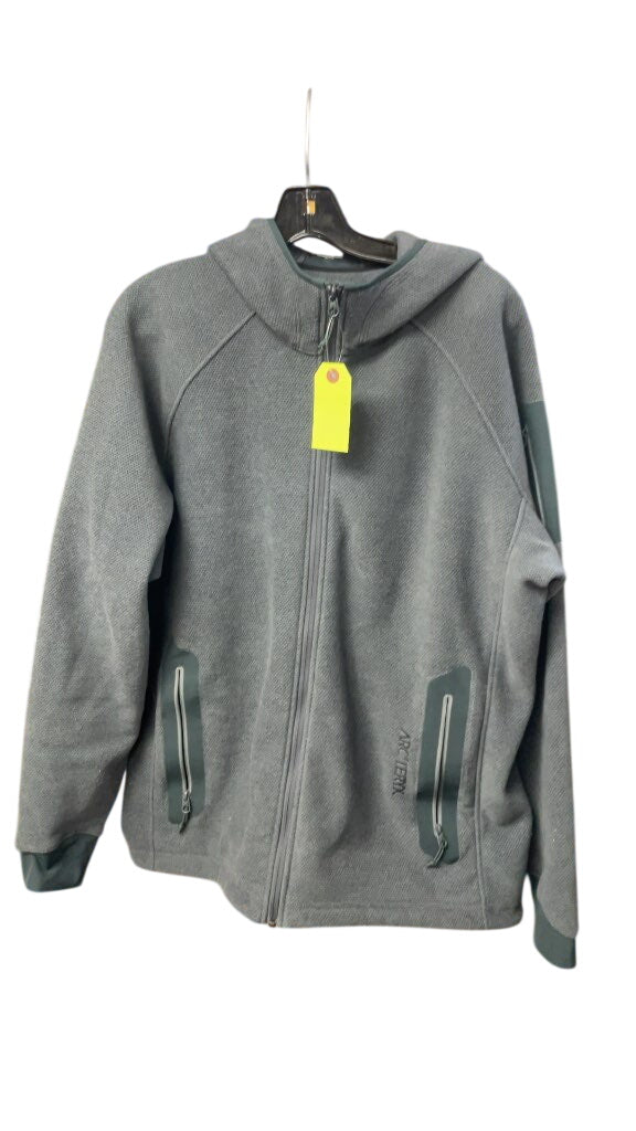Arc'teryx Grey Full-Zip Hooded Fleece Jacket - Size XL