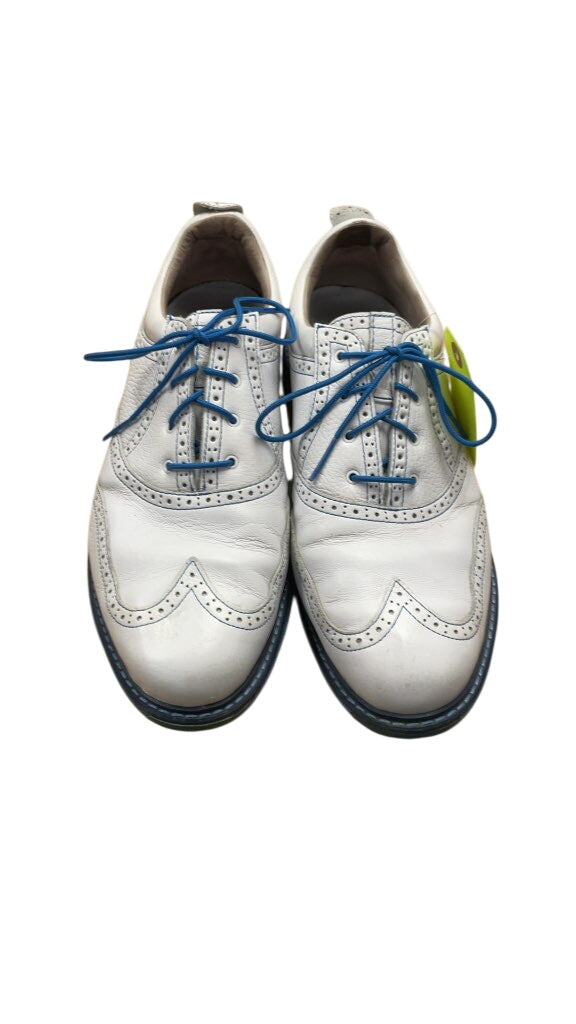 Ashworth Wingtip Golf Shoes White/Blue Size 10.5