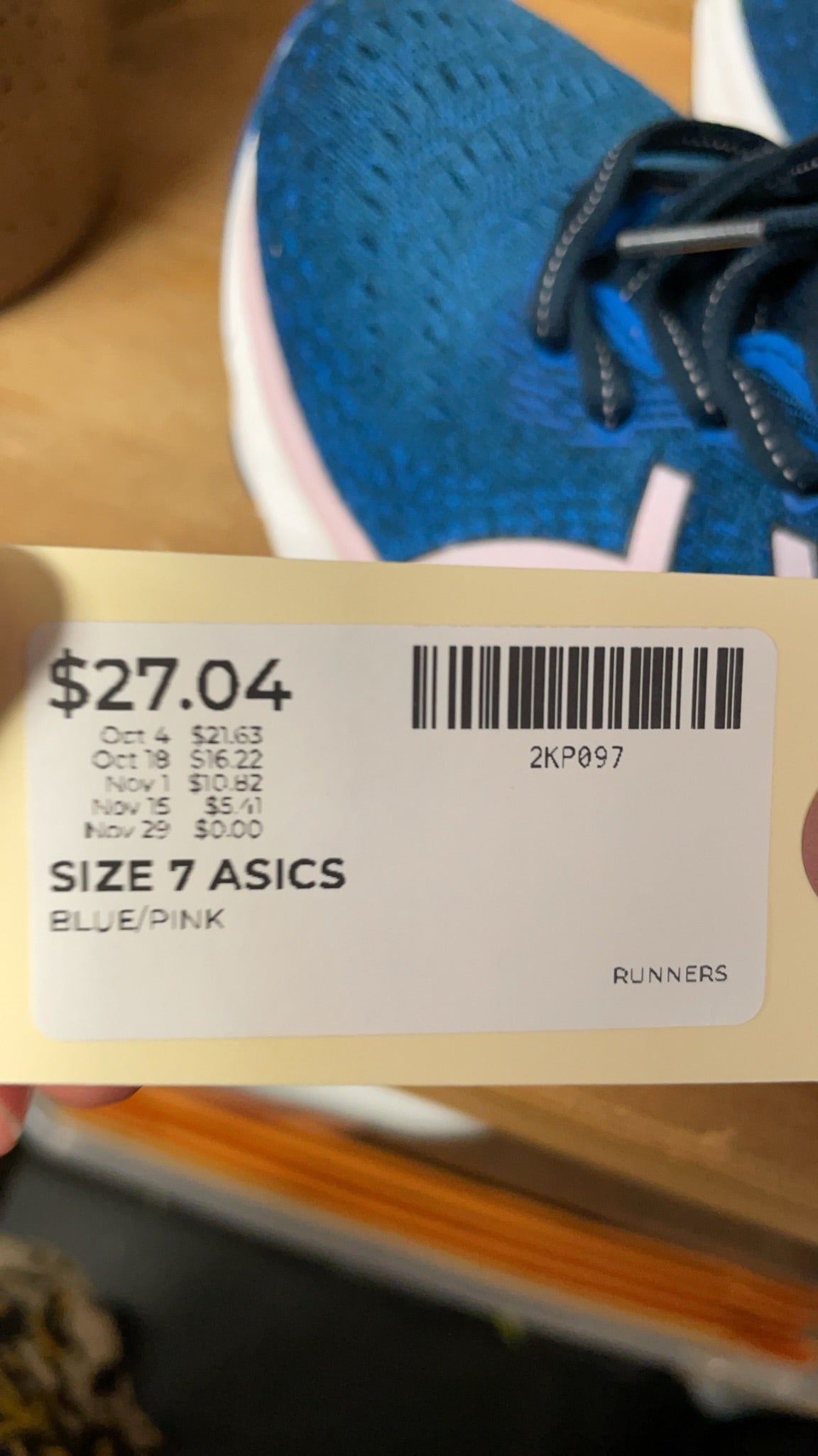 ASICS Gel-Nimbus 24 Size 7 Blue/Pink Running Shoes