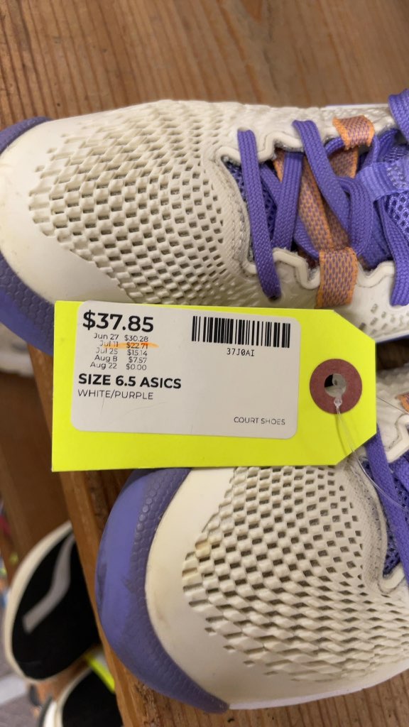 Asics Gel-Resolution Court Shoes - White/Purple - Size 6.5