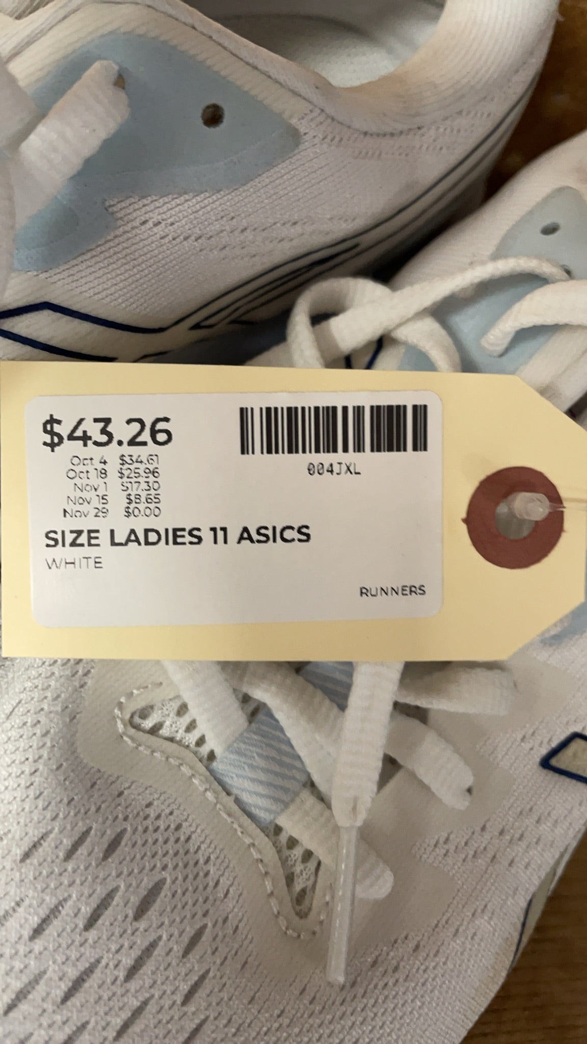Asics GT-1000 Size Ladies 11 White Running Shoes