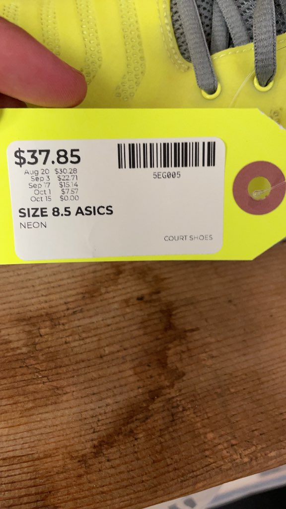 Asics Neon Court Shoes - Size 8.5
