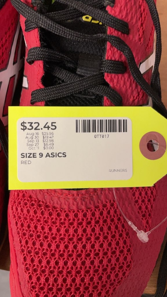 Asics Red Running Shoes Size 9