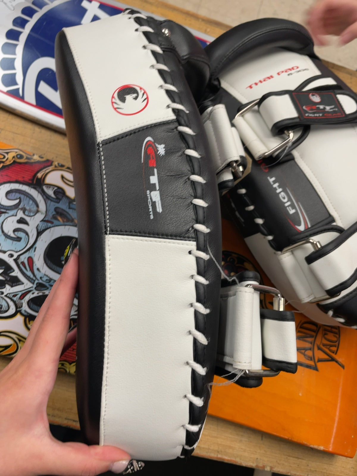 ATF Sports B-3130 Thai Pads White/Black