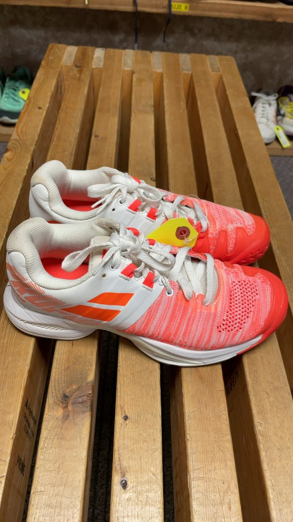 Babolat White/Orange Court Shoes Size 7