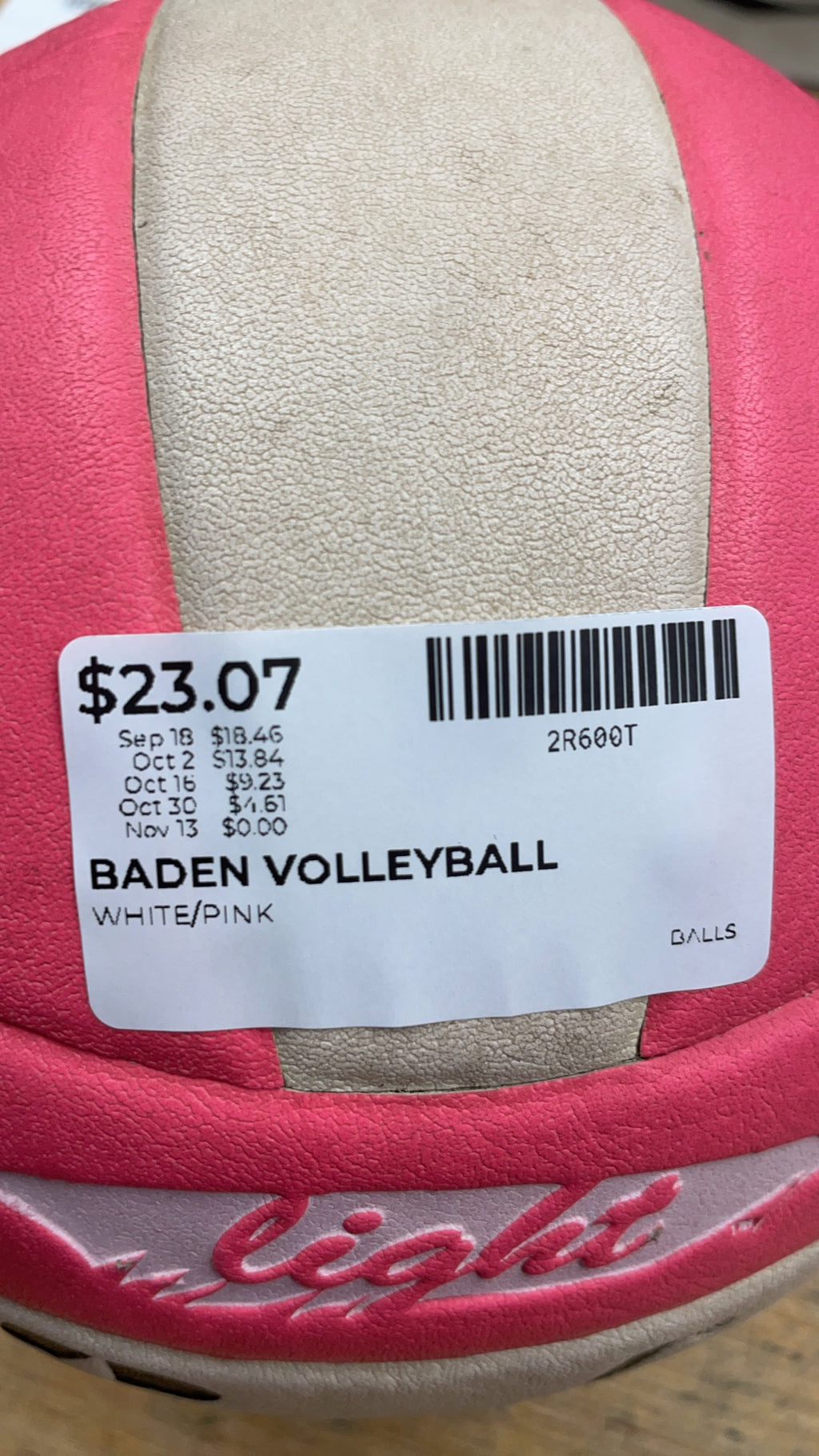 Baden Light Youth Volleyball White/Pink