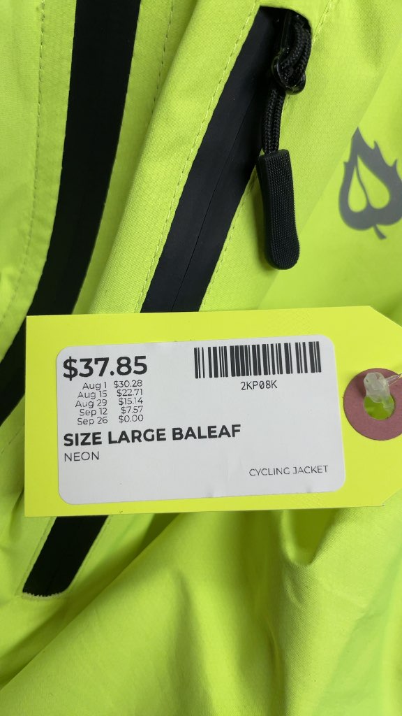 Baleaf Neon Cycling Jacket - Size Large