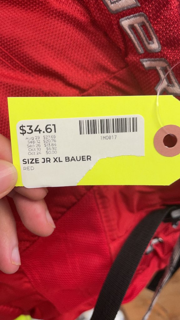 Bauer Classic Fit Junior XL Hockey Pants - Red