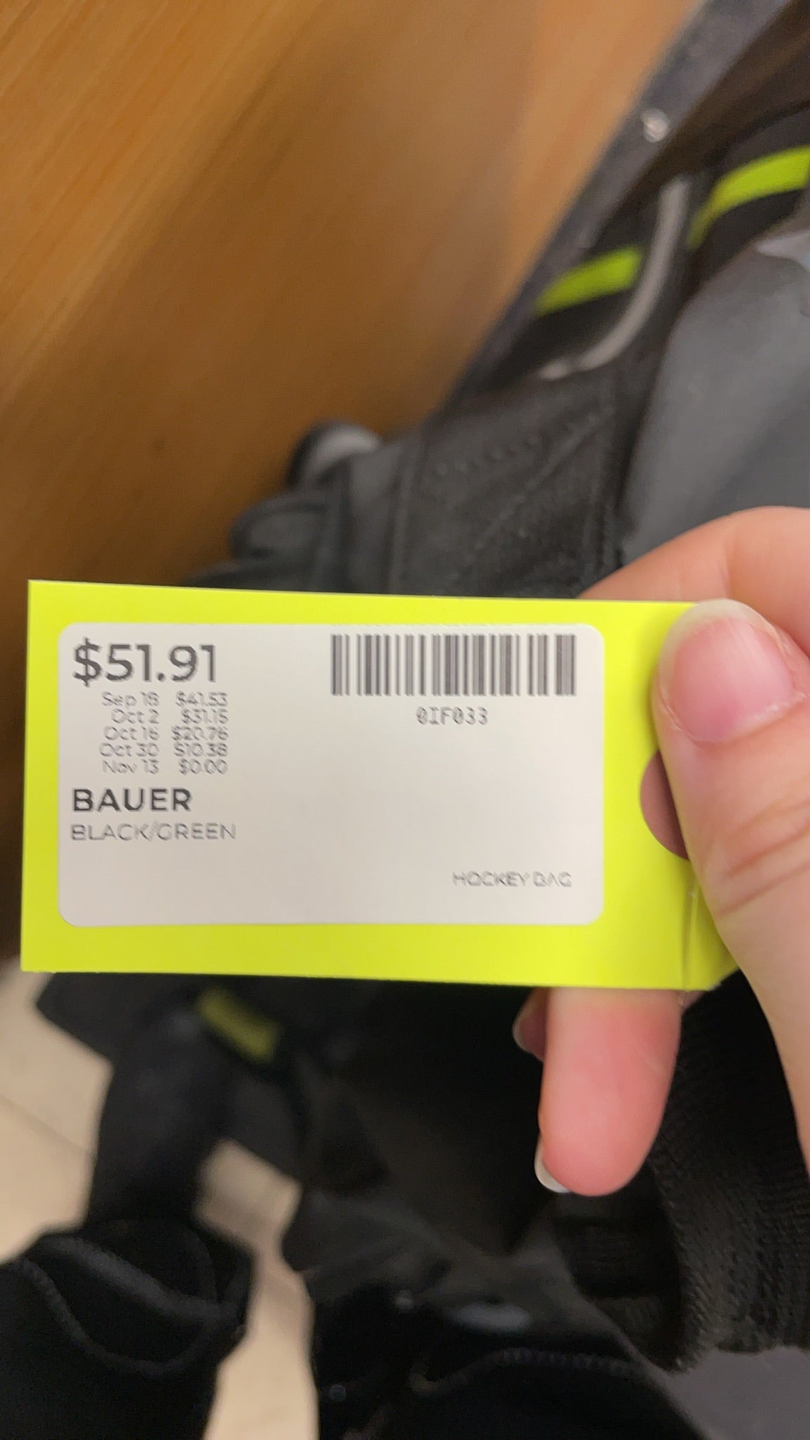 Bauer Hockey Bag Black/Green