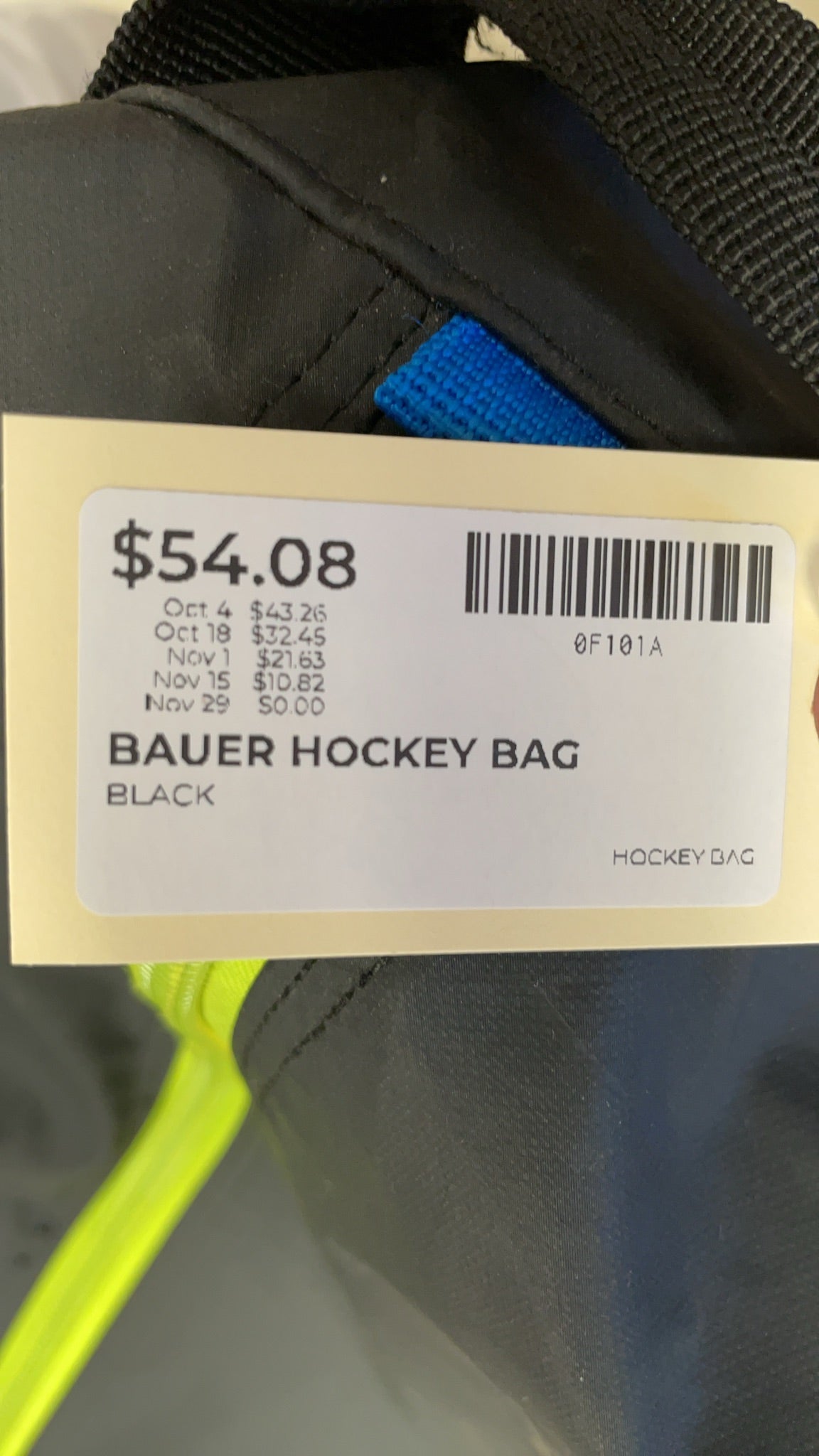 Bauer Hockey Bag Black/Lime