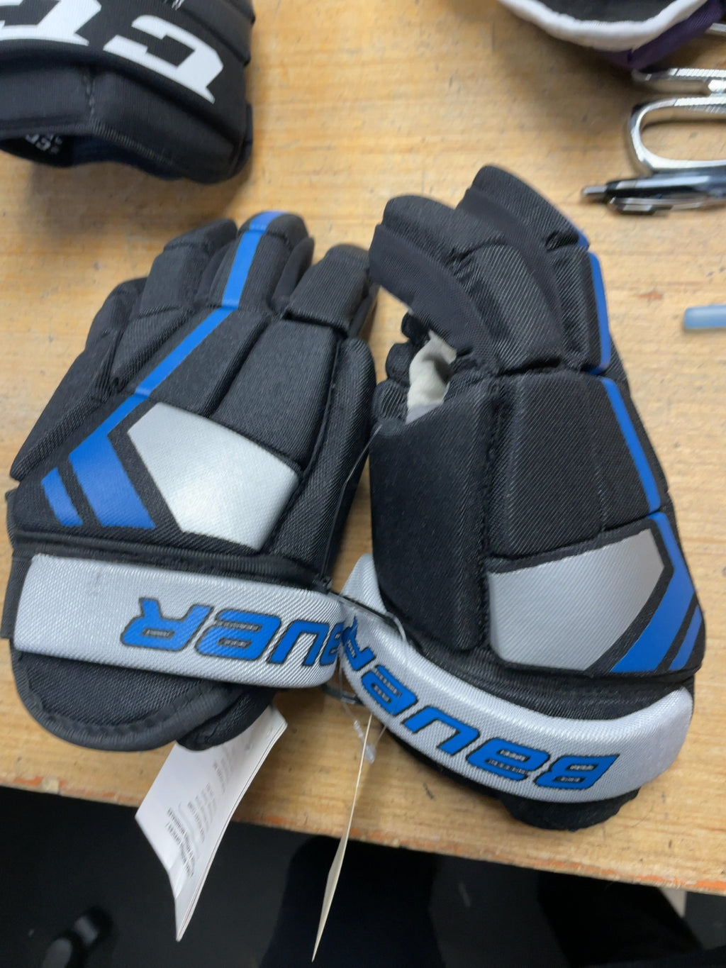 Bauer Pro Players 10" Junior Hockey Gloves Black/Grey/Blue