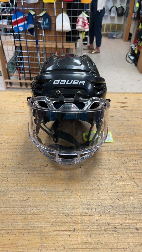 Bauer RE-AKT 65 Hockey Helmet with CCM Visor - Black - Small