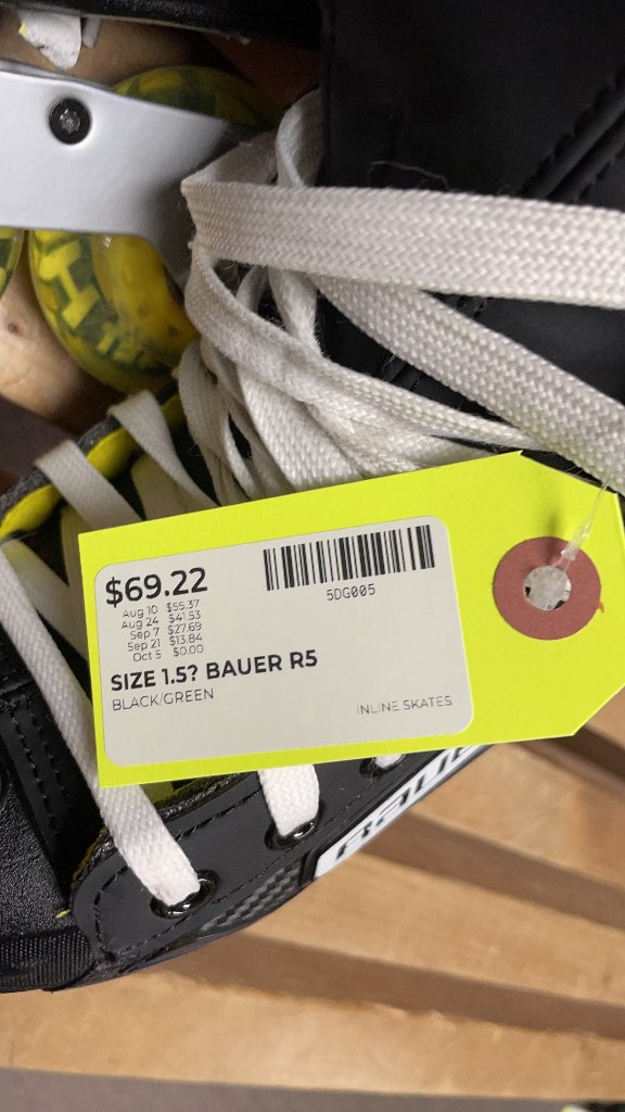 Bauer RS Inline Skates - Size 1.5