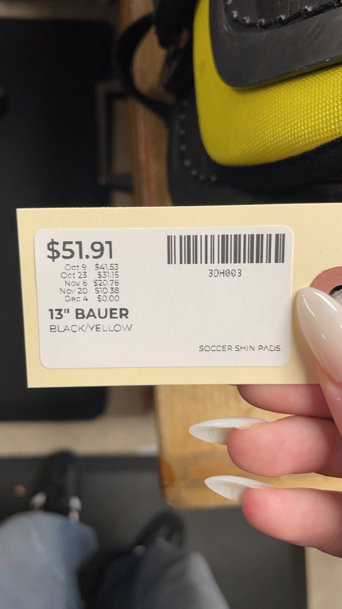 Bauer Shin Guards 13" Black/Yellow