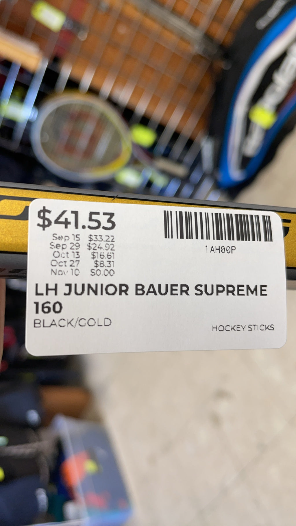 Bauer Supreme 160 Junior 52 Flex LH Hockey Stick