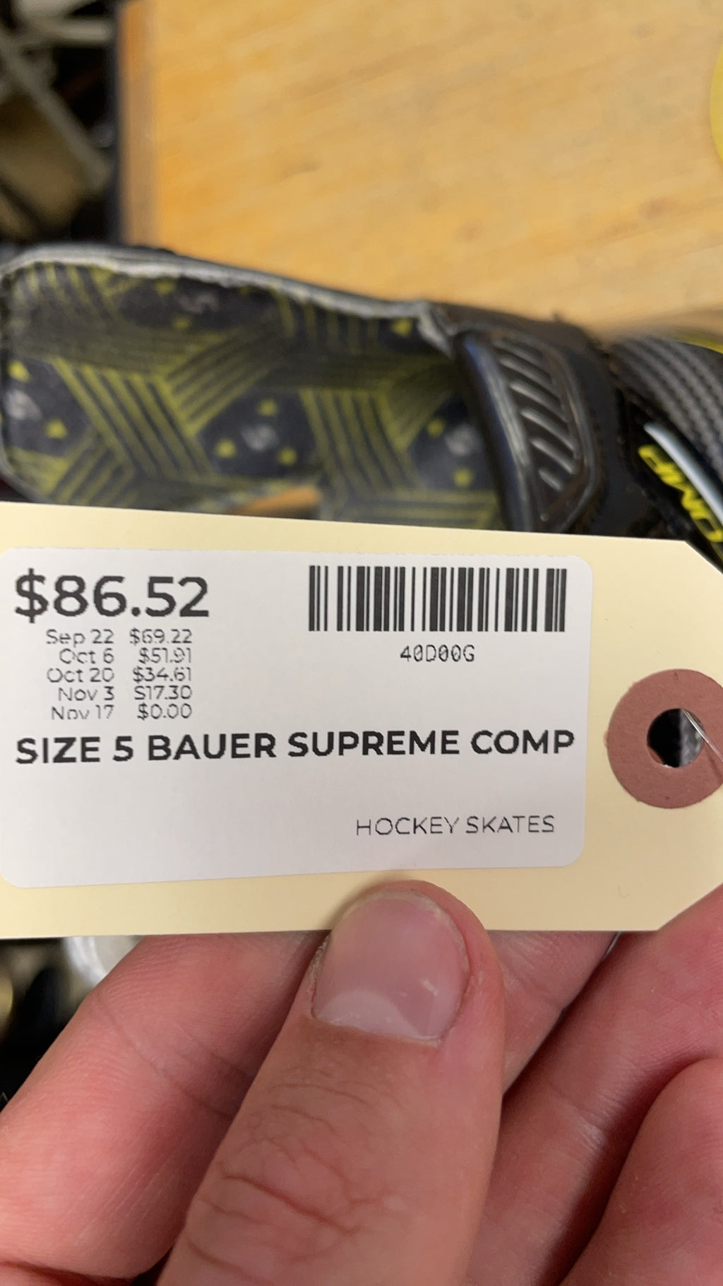 Bauer Supreme Comp Size 5 D Hockey Skates