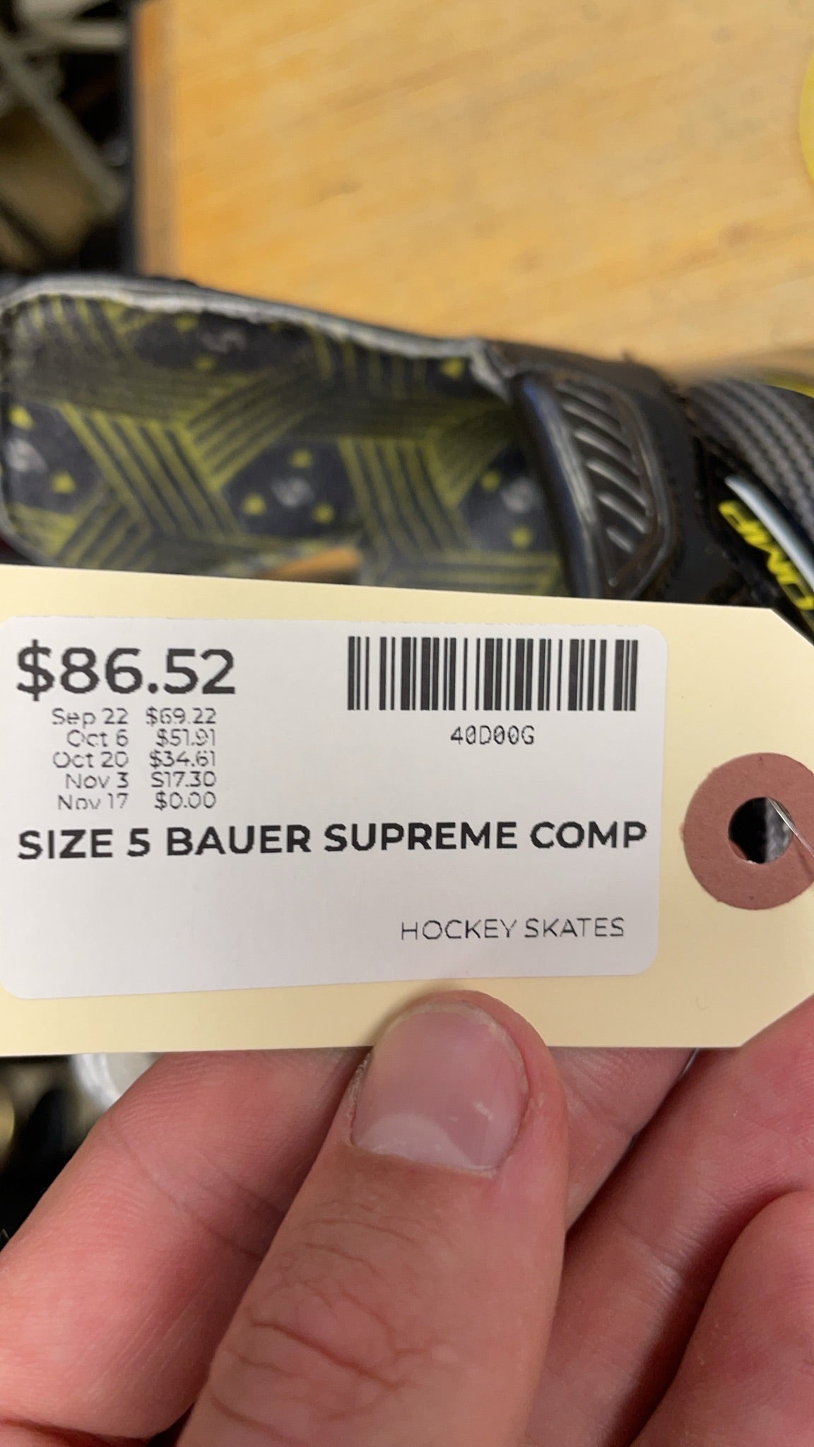 Bauer Supreme Comp Size 5 D Hockey Skates
