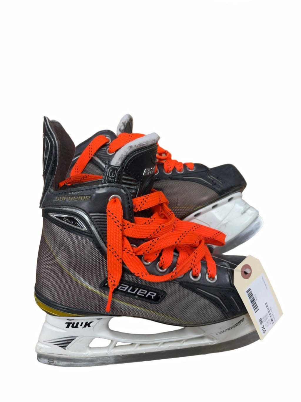 Bauer Supreme One.7 Size 3.5 Hockey Skates with Orange Laces