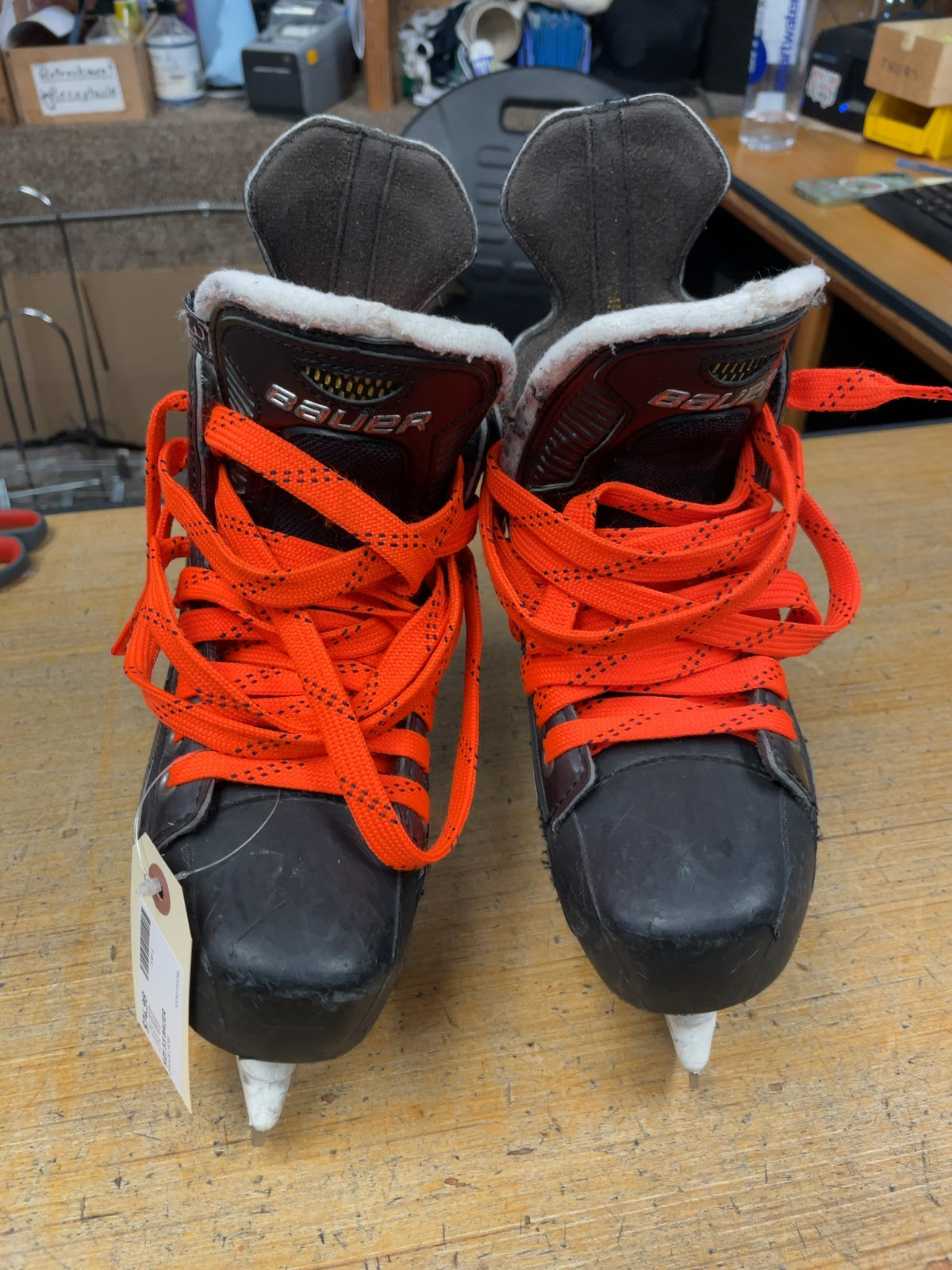 Bauer Supreme One.7 Size 3.5 Hockey Skates with Orange Laces