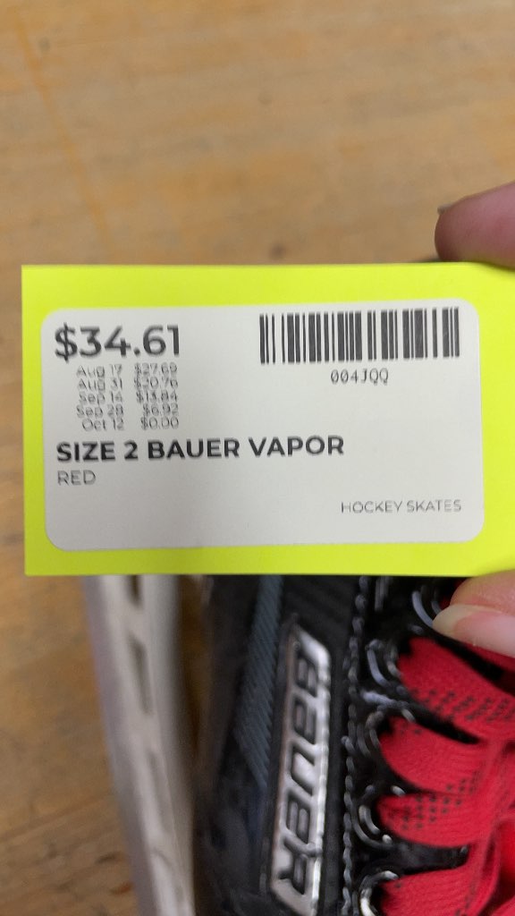Bauer Vapor Hockey Skates - Size 2