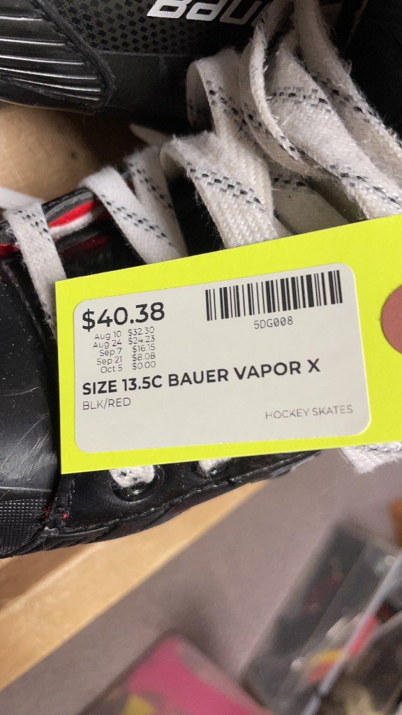 Bauer Vapor X Hockey Skates Size 13.5C