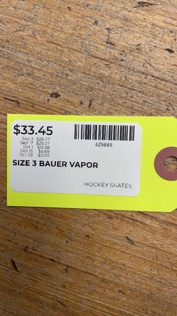 Bauer Vapor X:20 Hockey Skates - Size 3