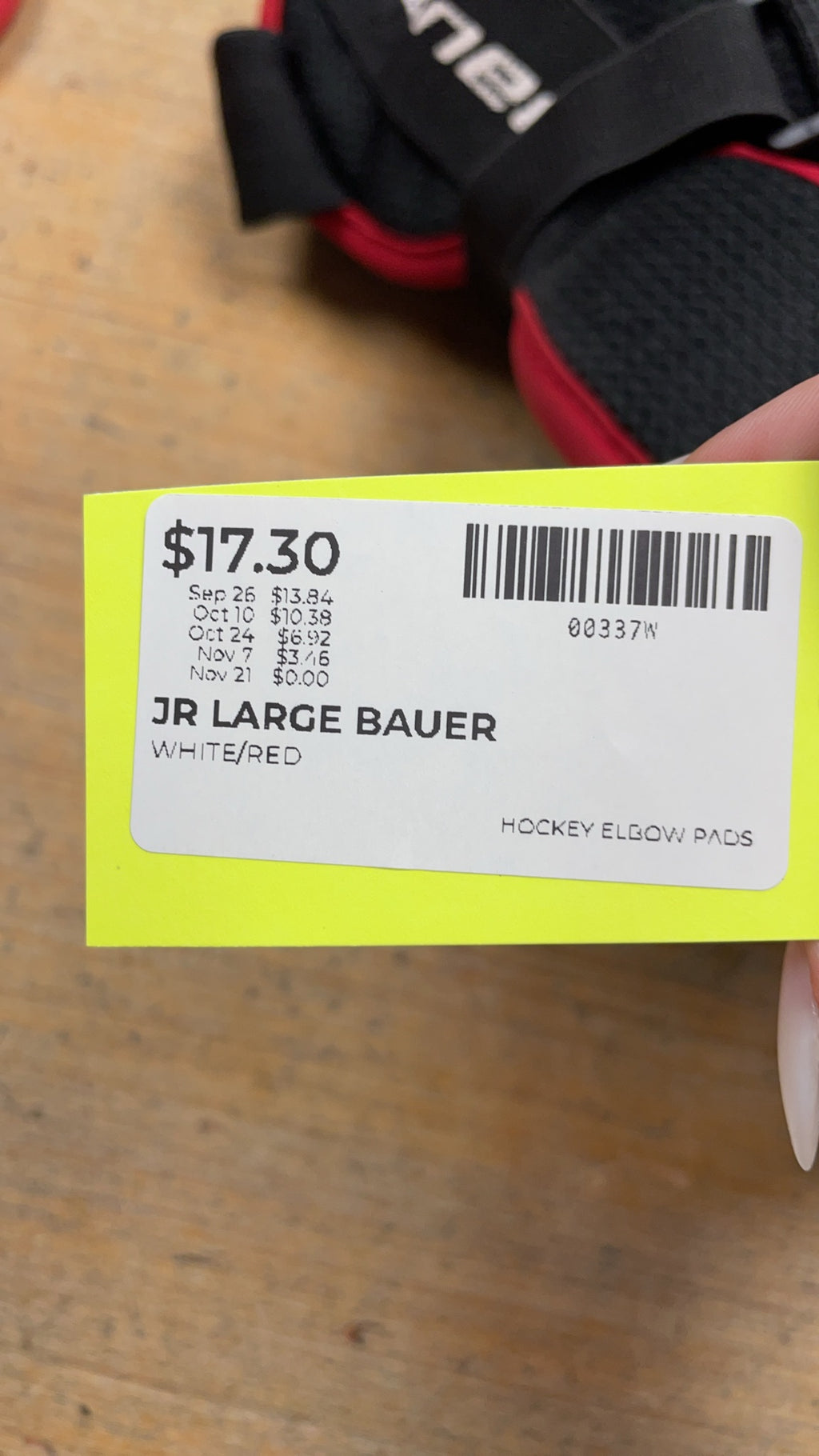 Bauer Vapor X20 JR Large Hockey Elbow Pads
