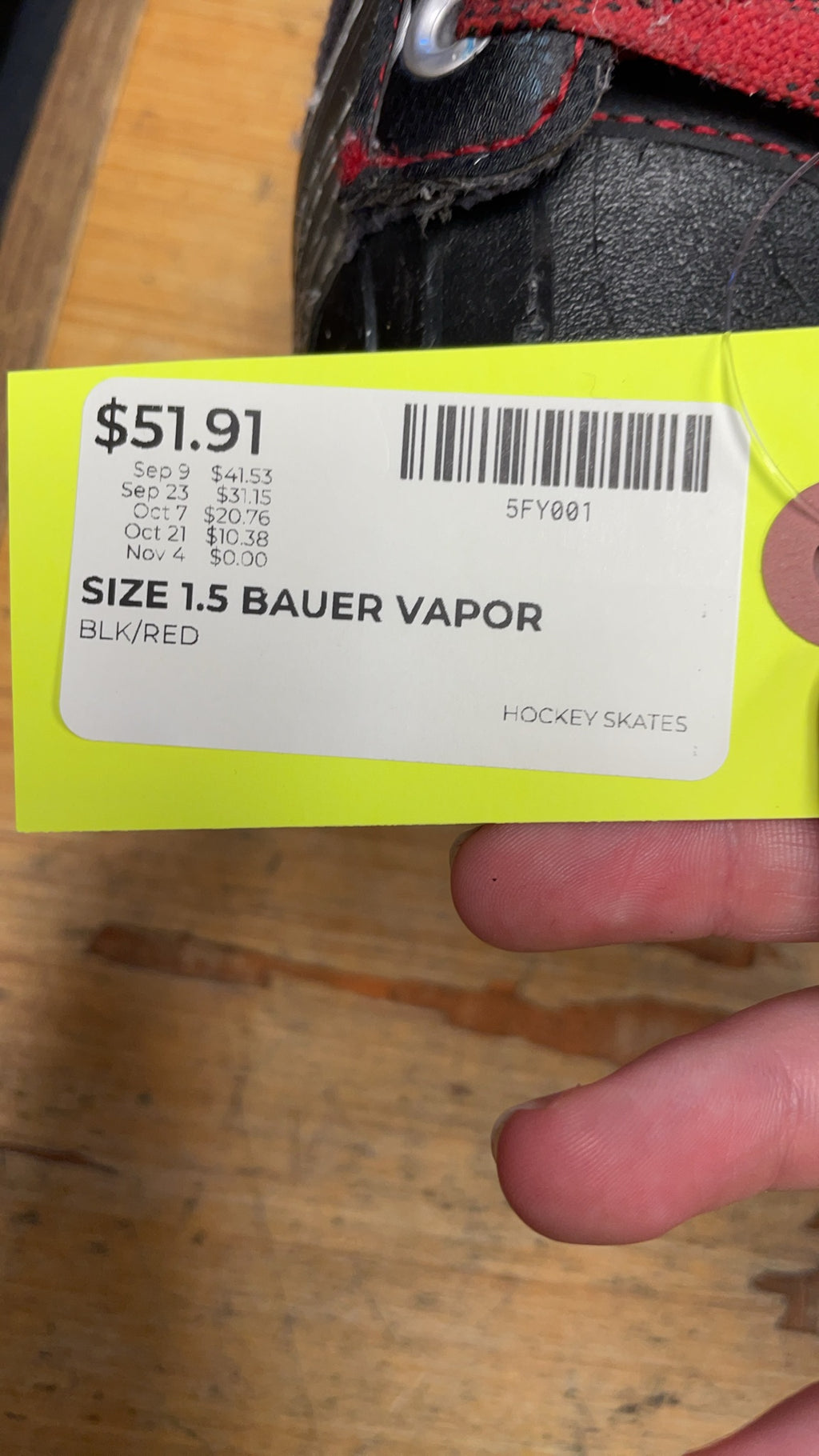 Bauer Vapor X60 Hockey Skates - Size 1.5
