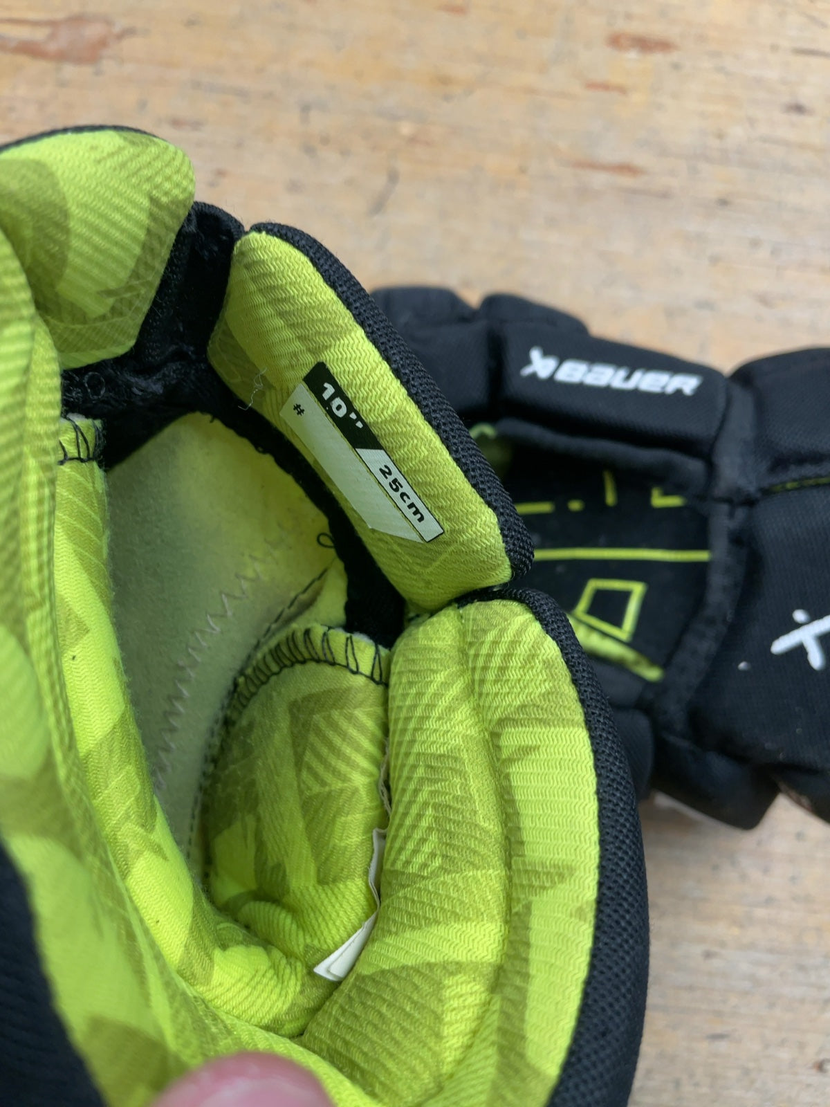 Bauer X 10" Hockey Gloves Black/Green