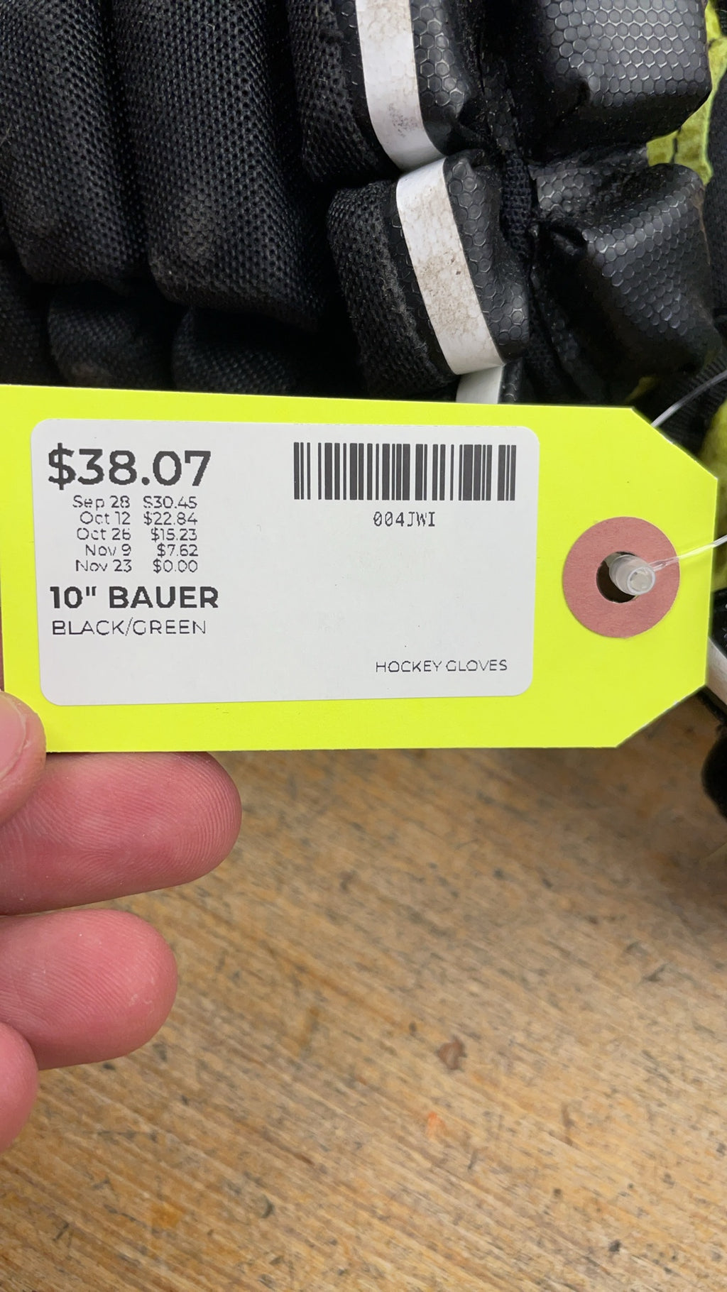 Bauer X 10" Hockey Gloves Black/Green