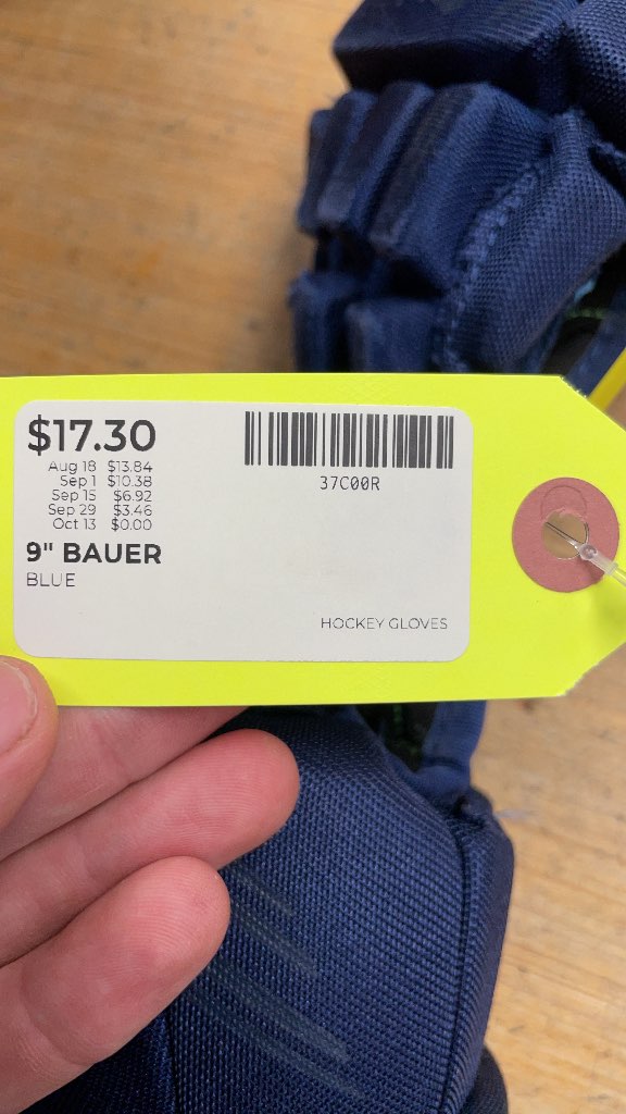 Bauer X 9" Hockey Gloves - Blue