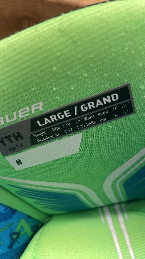 Bauer Youth Large Hockey Pants - Black/Green