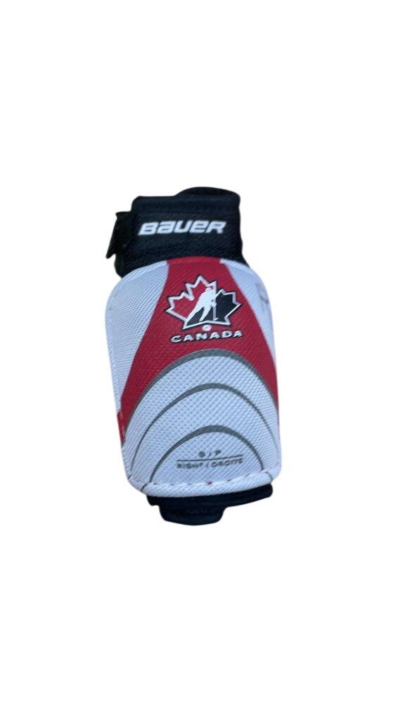 Bauer Youth Small Hockey Elbow Pads - White/Red