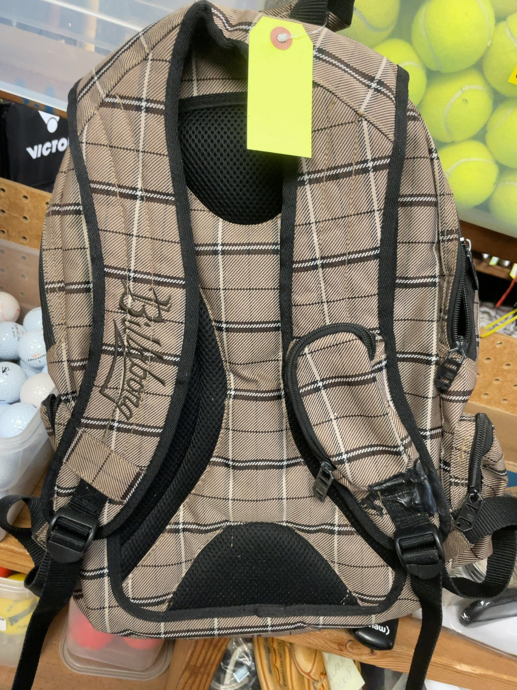 Billabong Brown Plaid Backpack
