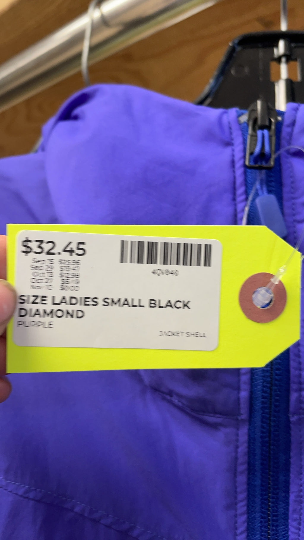 Black Diamond Jacket Shell Ladies Small Purple